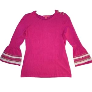 Lilly Pulitzer Womens Callee Sweater Size S Hot Pink Bell Sleeve